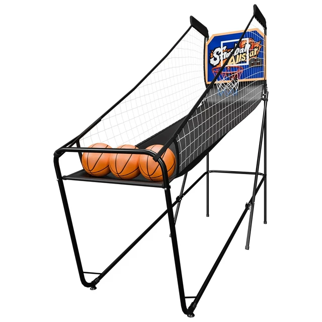 Alt view image 7 of 7 - Foldable Electronic Arcade Basketball Game 3 Basketballs Single Shot Indoor