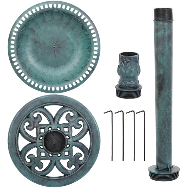 Alt view image 5 of 7 - 28" Height Birdbath Pedestal Bird Bath Outdoor Garden Decor Vintage Yard Art