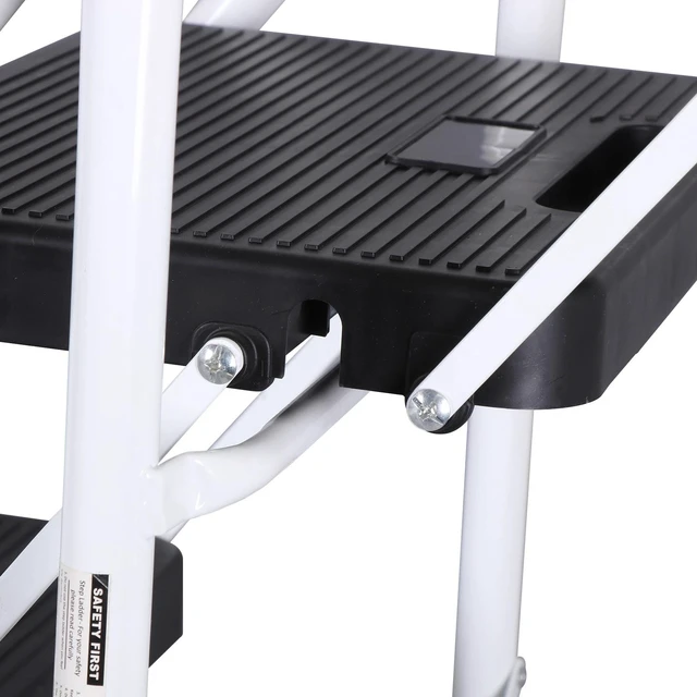 Alt view image 2 of 7 - 4 Step Ladder w/ Tool Tray Folding Step Stool w/ Wide Non-Slip Pedal & Handgrip