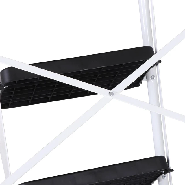 Alt view image 5 of 7 - 4 Step Ladder w/ Tool Tray Folding Step Stool w/ Wide Non-Slip Pedal & Handgrip
