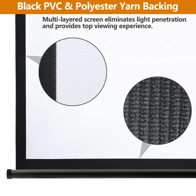 Alt view image 5 of 7 - 72" Roll Down Pull Down Projection Projector Screen 4:3 HD Movie Theater Black