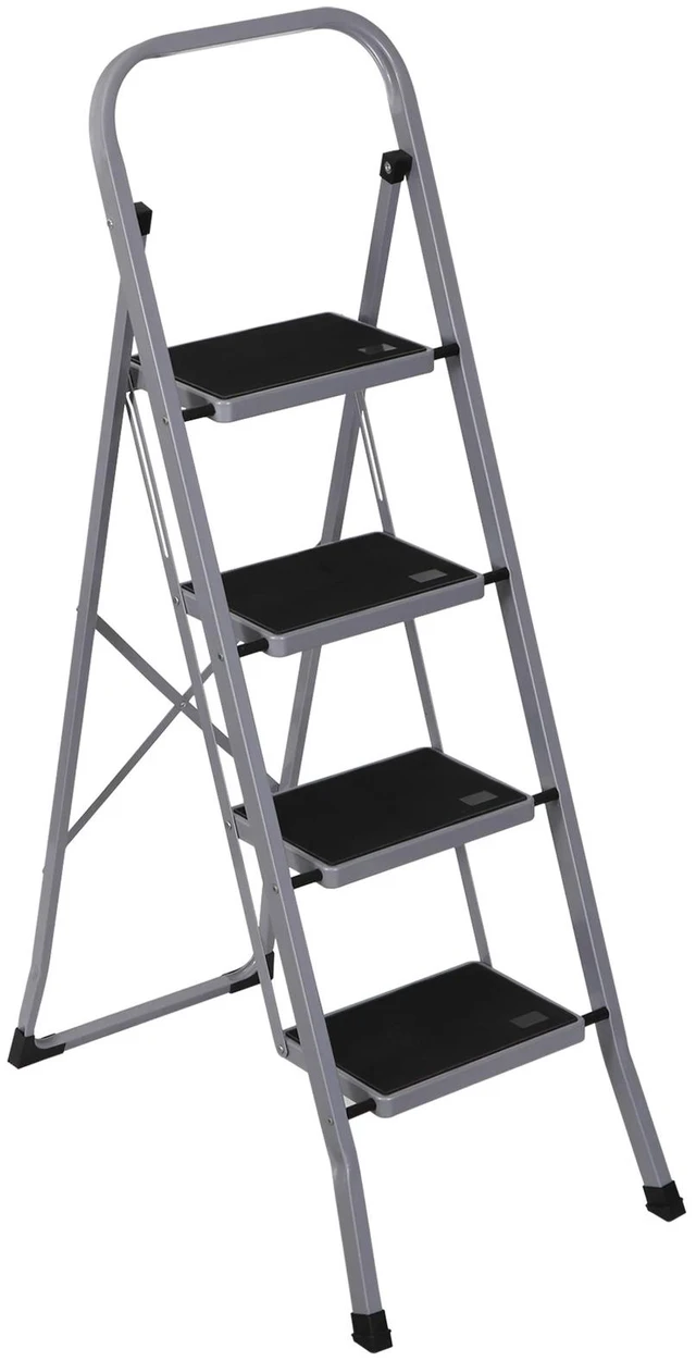 Main image of 4 Steps Ladder Folding Anti-Slip Safety Folding Steel Wide Pedal 300Lbs Load