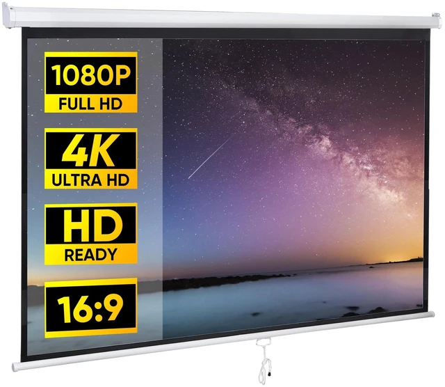 Main image of Outdoor Projector Screen Pull Down 80 Inch 16:9 HD Portable Projection Screen