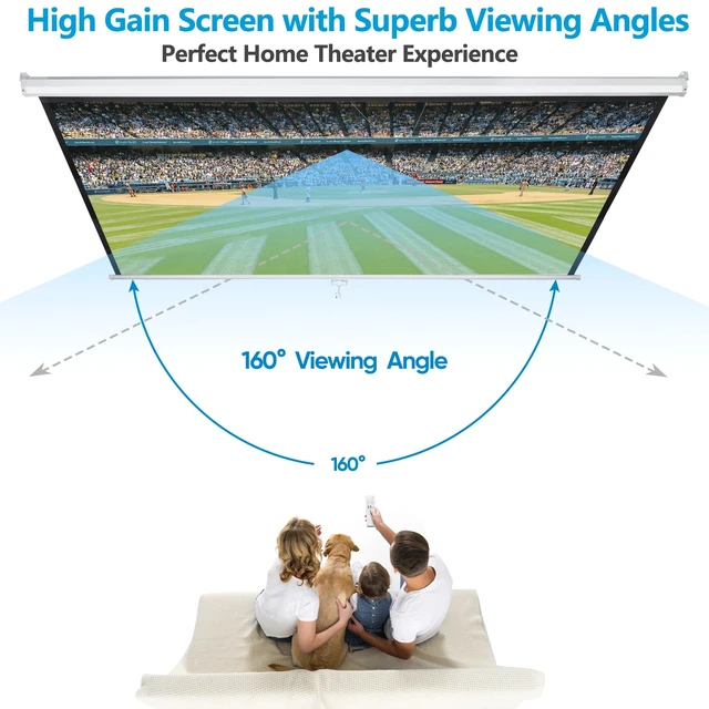 Alt view image 6 of 7 - Outdoor Projector Screen Pull Down 80 Inch 16:9 HD Portable Projection Screen