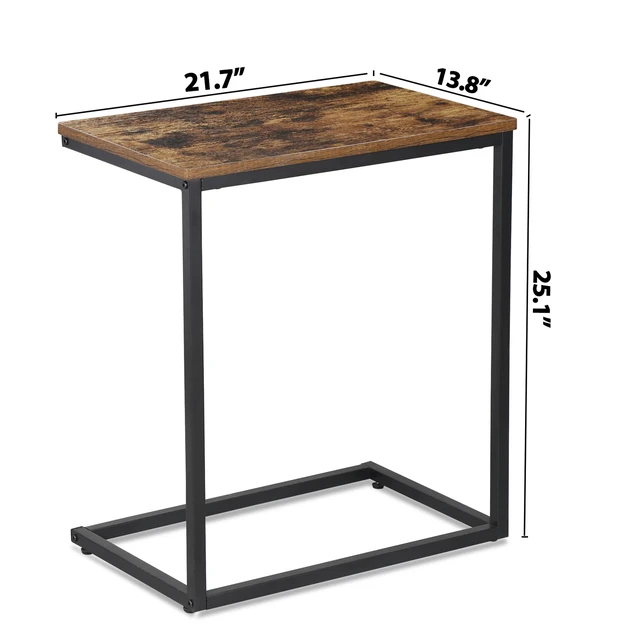 Alt view image 3 of 7 - C Shaped End Table Small Side Couch Sofa Table with Metal Frame for Living Room