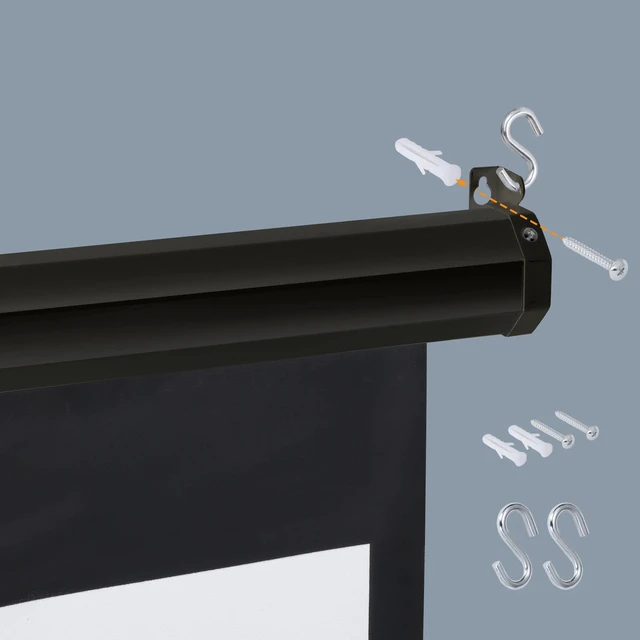 Alt view image 7 of 7 - 80" Projection Projector Screen Manual Pull Down 16:9 HD 4K Movie Theater Black