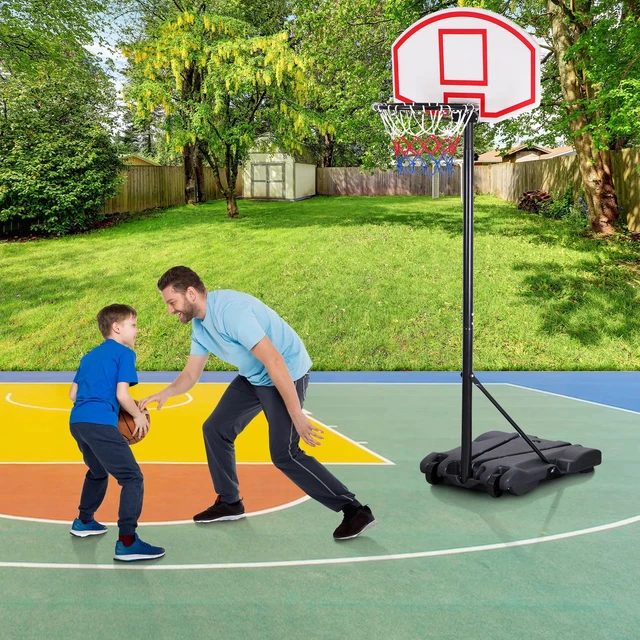 Alt view image 2 of 7 - Portable 7ft Basketball Hoop Outdoor Adjustable Height Backboard System Kids