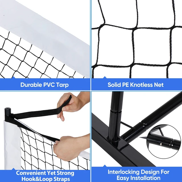 Alt view image 7 of 7 - Portable Pickleball Net Set System Regulation Size w/Carrying Bag & Metal Frame