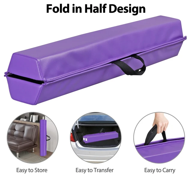 Alt view image 4 of 7 - 6FT Balance Beam Folding Floor Gymnastics Equipment for Kids with Non Slip Base