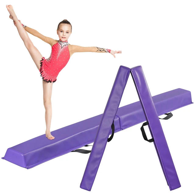 Alt view image 5 of 7 - 6FT Balance Beam Folding Floor Gymnastics Equipment for Kids with Non Slip Base