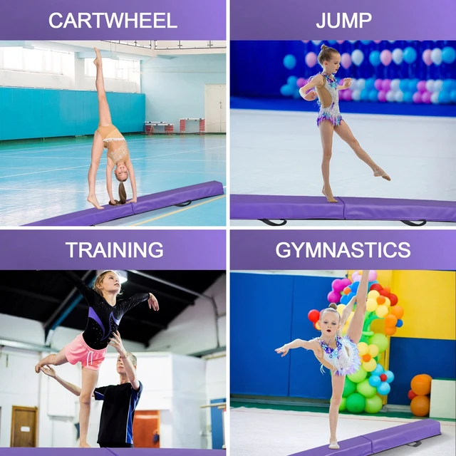 Alt view image 2 of 7 - 6FT Balance Beam Folding Floor Gymnastics Equipment for Kids with Non Slip Base