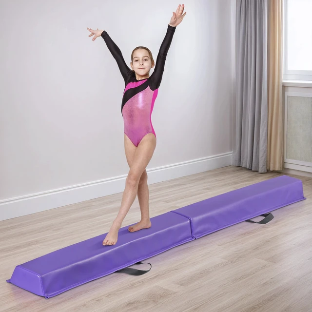 Alt view image 7 of 7 - 6FT Balance Beam Folding Floor Gymnastics Equipment for Kids with Non Slip Base