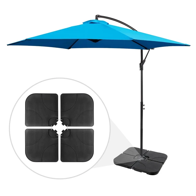 Alt view image 2 of 7 - Patio Umbrella Stand Base 4-Piece Outdoor Offset Cantilever Umbrella Square Base