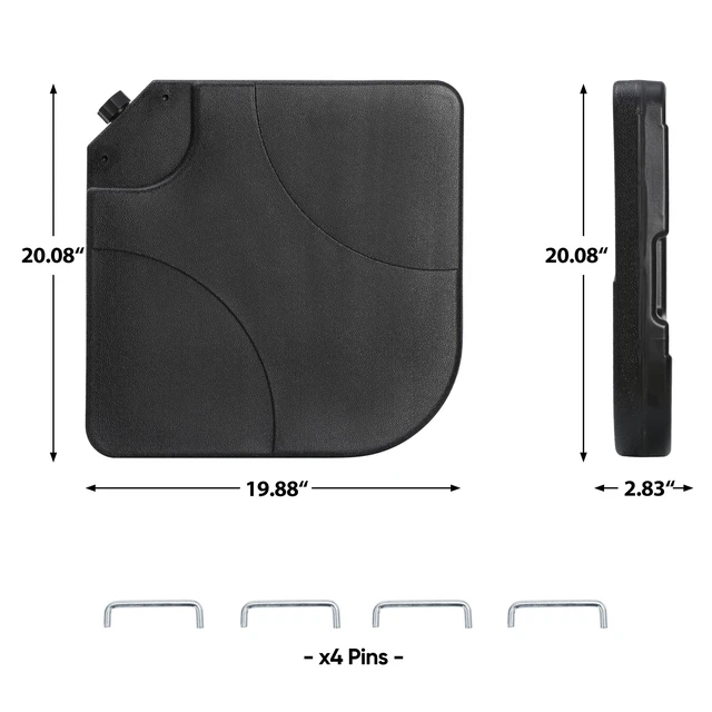 Alt view image 4 of 7 - Patio Umbrella Stand Base 4-Piece Outdoor Offset Cantilever Umbrella Square Base