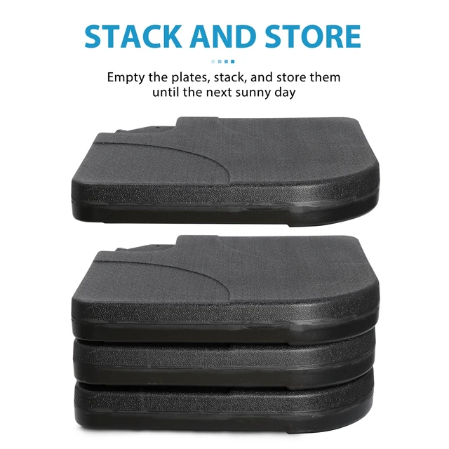 Alt view image 5 of 7 - Patio Umbrella Stand Base 4-Piece Outdoor Offset Cantilever Umbrella Square Base