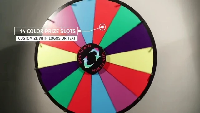 Alt view image 2 of 7 - 24 Inch Color Prize Wheel Tabletop 14 Slots Heavy Duty Editable Spinning Wheel