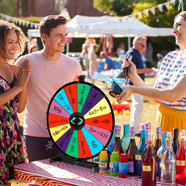 Alt view image 3 of 7 - 24 Inch Color Prize Wheel Tabletop 14 Slots Heavy Duty Editable Spinning Wheel