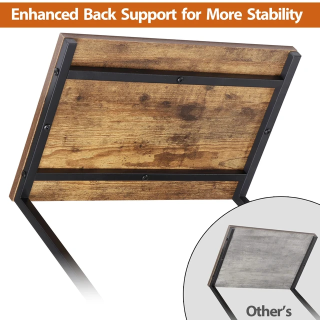 Alt view image 4 of 7 - Nesting Side Tables Set of 3 C Shaped End Table Set Stackable Coffee Table Brown