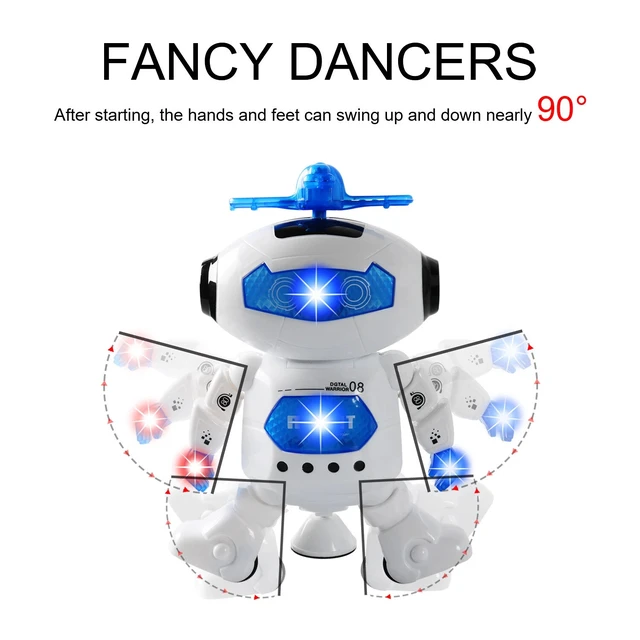Alt view image 4 of 6 - Toys For Boys Kids Children Rotating Glowing Dancing Robot for 3-10 Years Old Ag