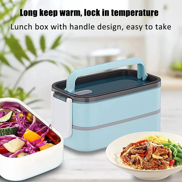 Alt view image 5 of 7 - Large 1400ML Bento Lunch Box Double Layer Leakproof Portable Food Container