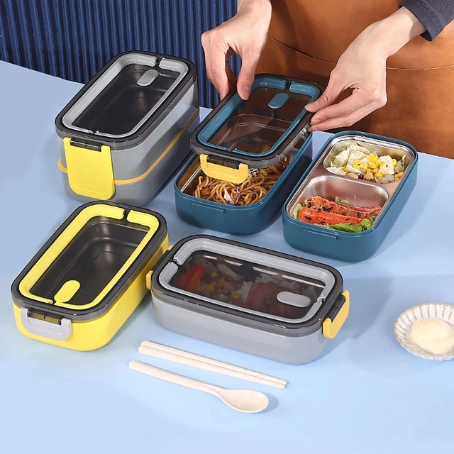 Alt view image 6 of 7 - Large 1400ML Bento Lunch Box Double Layer Leakproof Portable Food Container