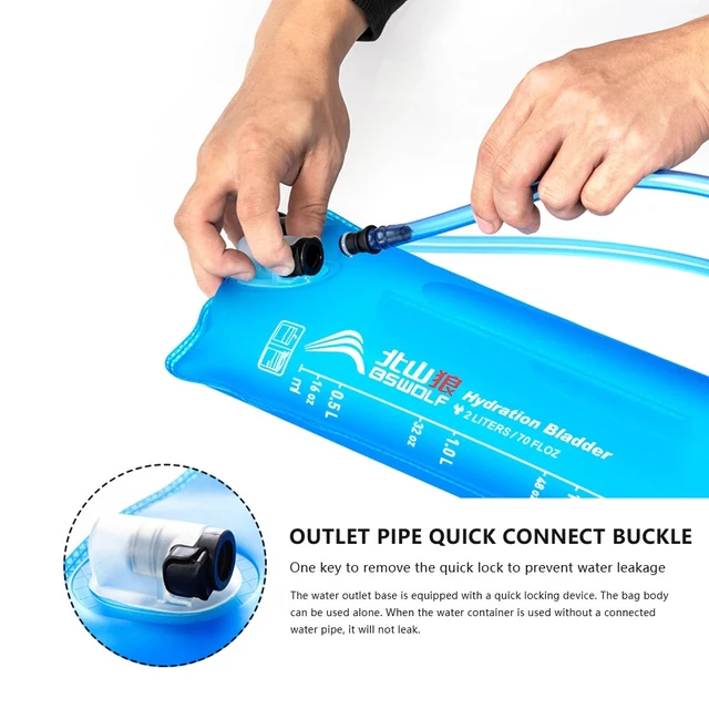 Alt view image 3 of 7 - 2L Water Bladder Bag Hydration System Backpack Survival Pack for Camping Hiking