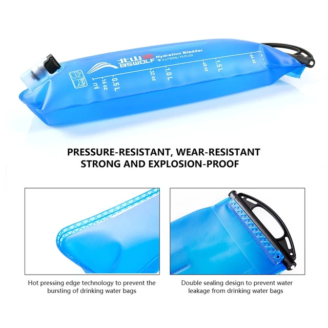 Alt view image 4 of 7 - 2L Water Bladder Bag Hydration System Backpack Survival Pack for Camping Hiking