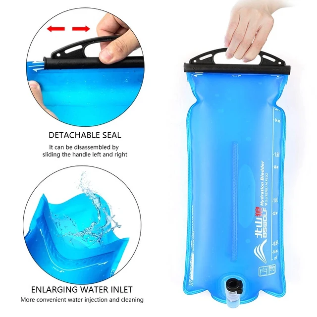 Alt view image 5 of 7 - 2L Water Bladder Bag Hydration System Backpack Survival Pack for Camping Hiking