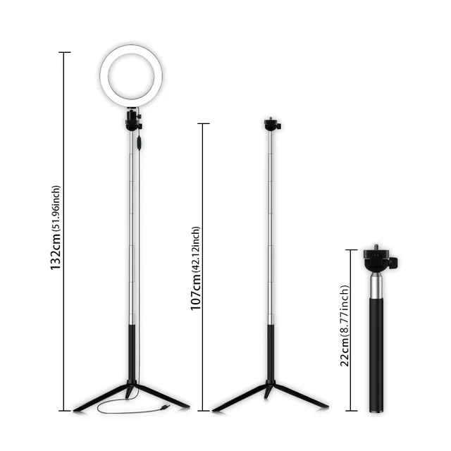 Alt view image 6 of 7 - LED Ring Light Tripod with Phone Holder & Remote for Selfie Video Live Stream