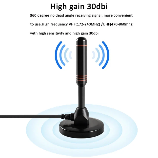 Alt view image 2 of 6 - TV Digital HD Booster Portable Indoor Free HD TV Antenna 1080P