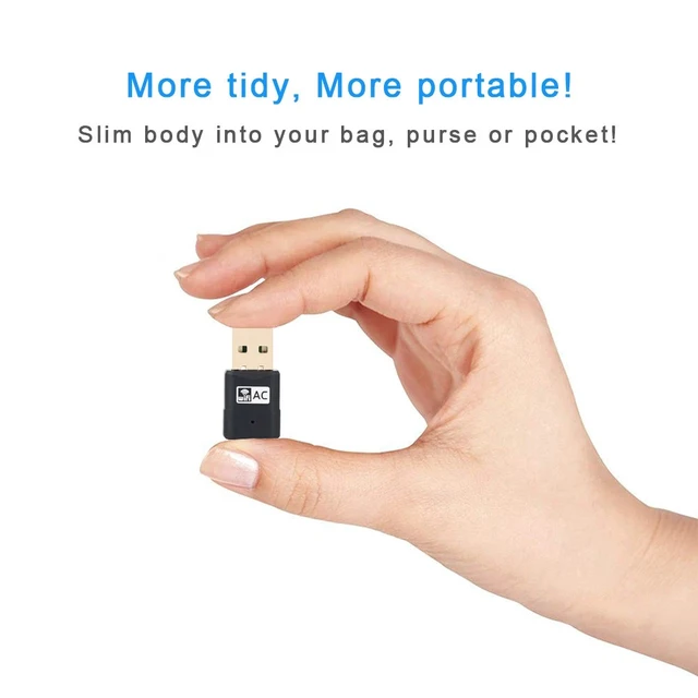 Alt view image 6 of 7 - Mini USB WiFi Adapter Dual Band 600Mbps Wireless Network Dongle for PC Windows