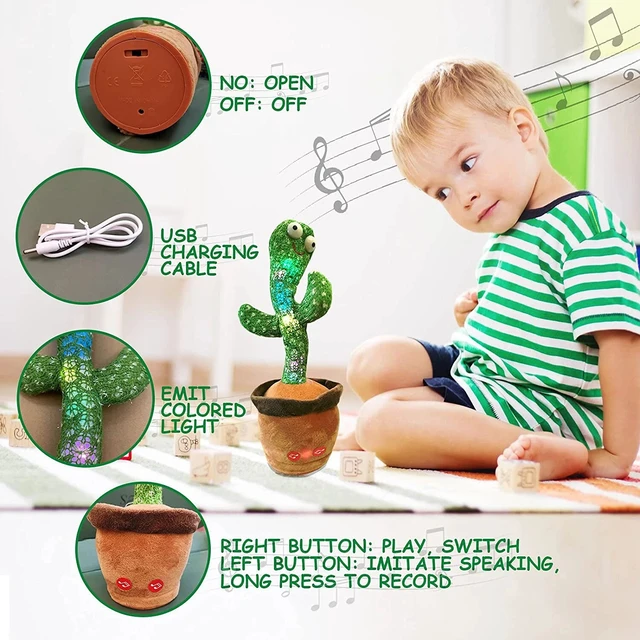Alt view image 4 of 6 - Dancing Cactus Toy | Talking Singing Recording Plush Doll Funny Gift for Kids