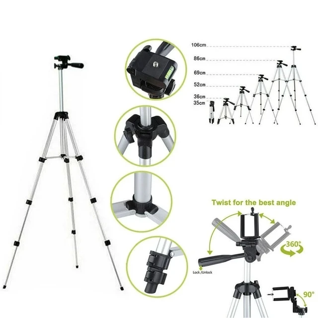 Alt view image 4 of 7 - 40" Professional Tripod Stand for DSLR Canon Nikon iPhone, Includes Carry Bag