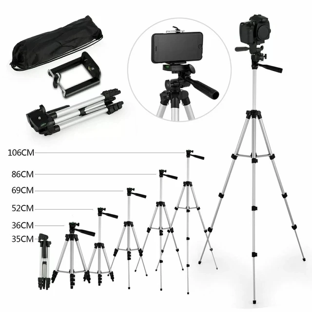 Alt view image 7 of 7 - 40" Professional Tripod Stand for DSLR Canon Nikon iPhone, Includes Carry Bag