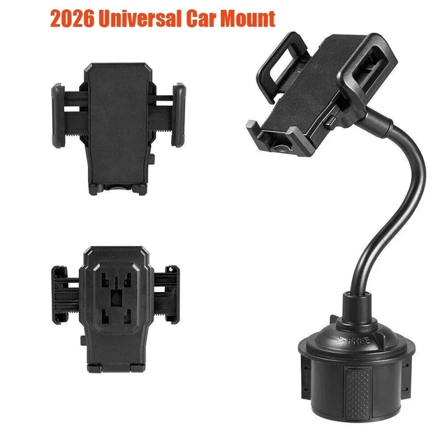 Alt view image 2 of 5 - Universal Cell Phone Mobile Cup Holder Stand Cradle Adjustable Car Trucks Mount