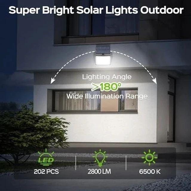 Alt view image 4 of 7 - 202 LED Solar Power Motion Sensor Light PIR Security Outdoor Garden Wall Lamp