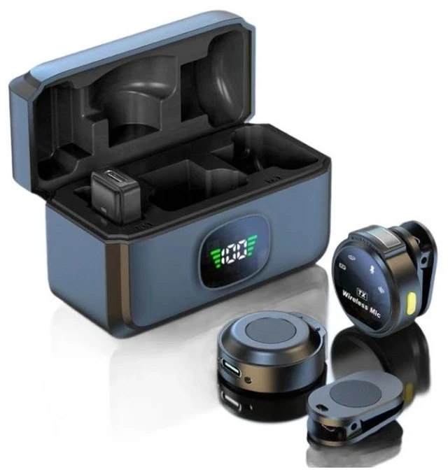 Main image of Magnetic Wireless Lavalier Microphone For Type-C Device Noise Cancellation 2 Mic