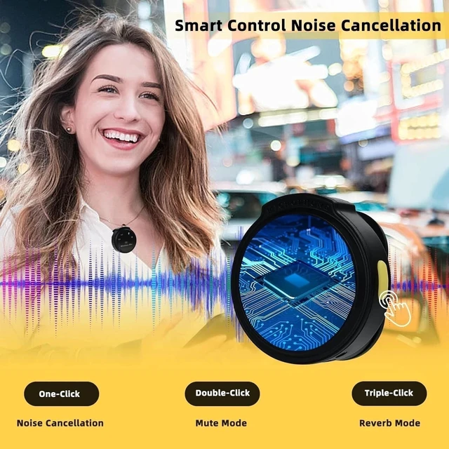 Alt view image 4 of 6 - Magnetic Wireless Lavalier Microphone For Type-C Device Noise Cancellation 2 Mic