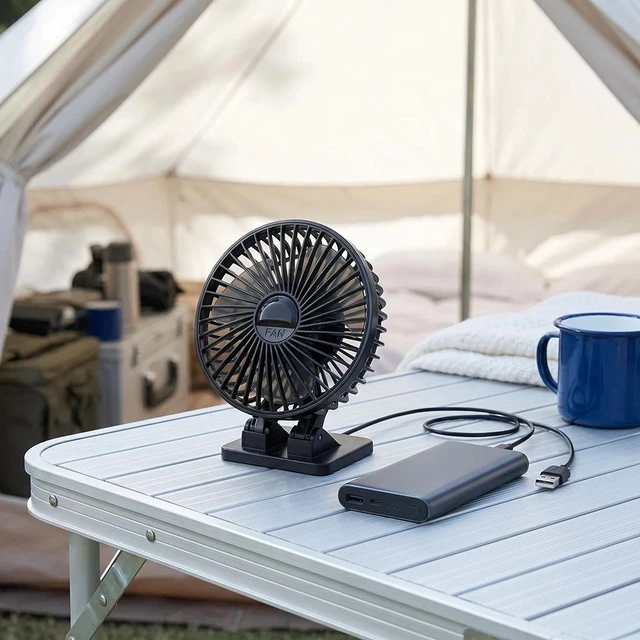 Alt view image 7 of 7 - 4Inch Black USB Desk Portable Cooling Fan with 3 Speeds Table Fan &3.2ft Cord