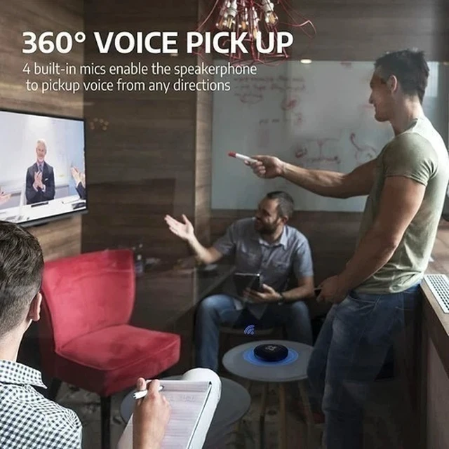 Alt view image 3 of 6 - Wireless Mini Bluetooth Speaker w/Microphone Conference Speakerphone for Lapto