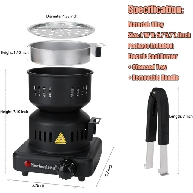 Alt view image 3 of 5 - Electric Charcoal Starter,600W Durable Faster Coals Burner with Detachable Handl