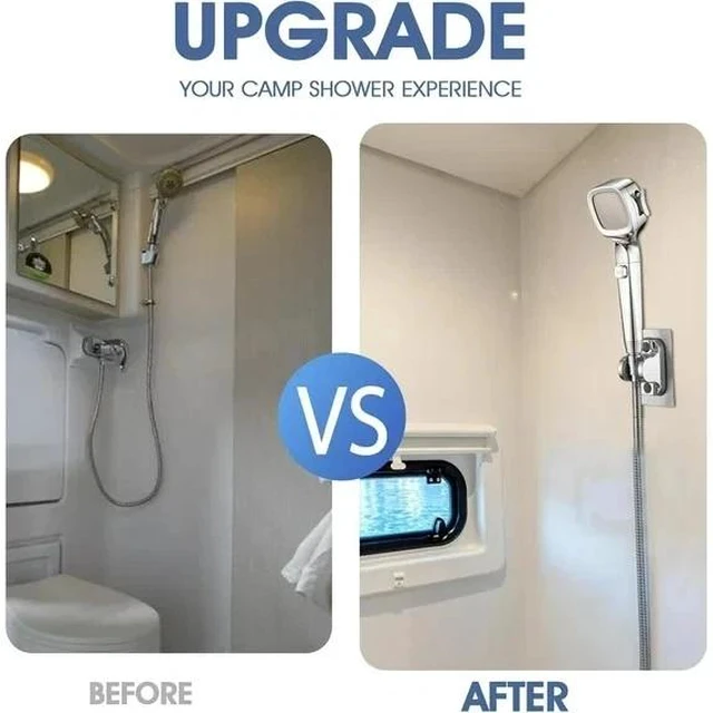 Alt view image 5 of 7 - High Pressure RV Shower Head 4 Settings for Home Camper Travel Trailers Silver
