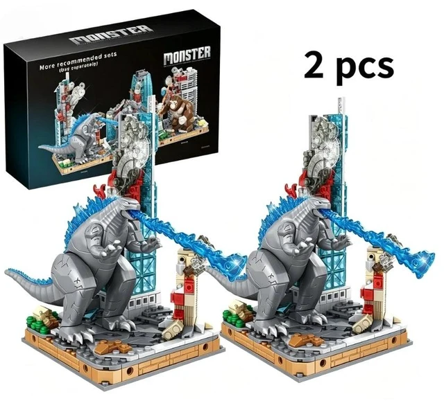Main image of 2x Dinosaur Monster Dueling Building Sets, Toys Set for Boys Aged 8-14 Gift