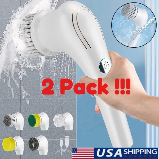 Main image of 2 pack Electric Cordless Cleaning Brush Spin Scrubber Turbo Scrub Cleaner