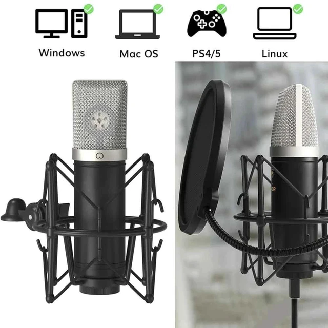 Main image of Condenser Microphone 192kHz/24Bit for Podcast Recording, PC Computer Gaming Stre