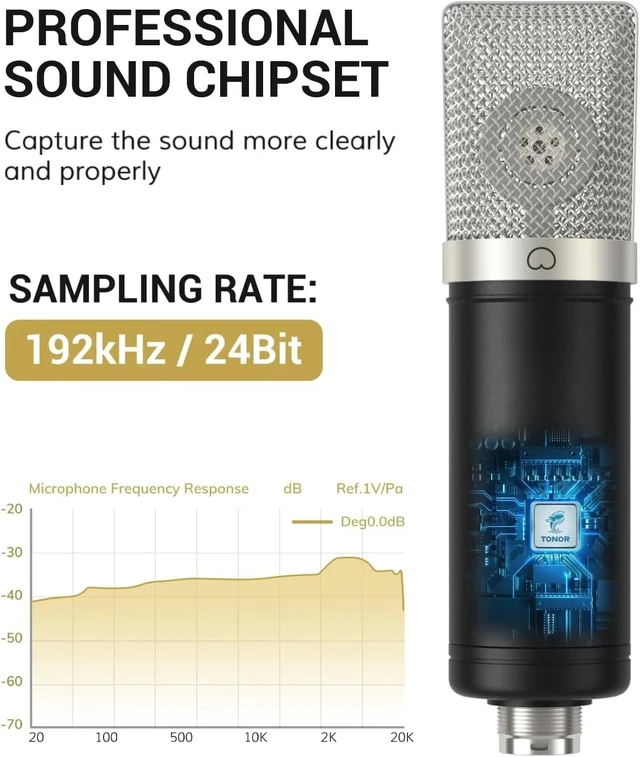 Alt view image 4 of 7 - Condenser Microphone 192kHz/24Bit for Podcast Recording, PC Computer Gaming Stre