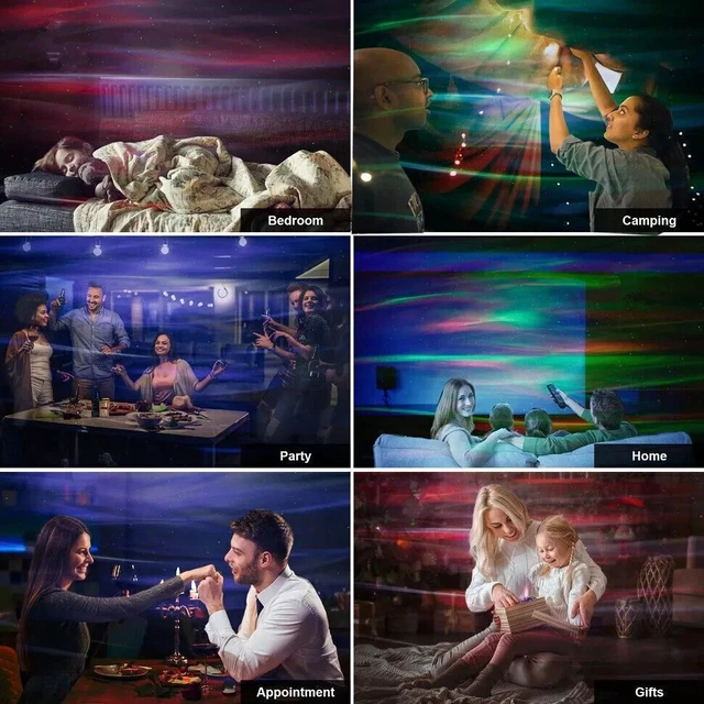 Alt view image 3 of 7 - Star Projector, Northern Galaxy Light Aurora Projector USB Remote Bedroom Decor