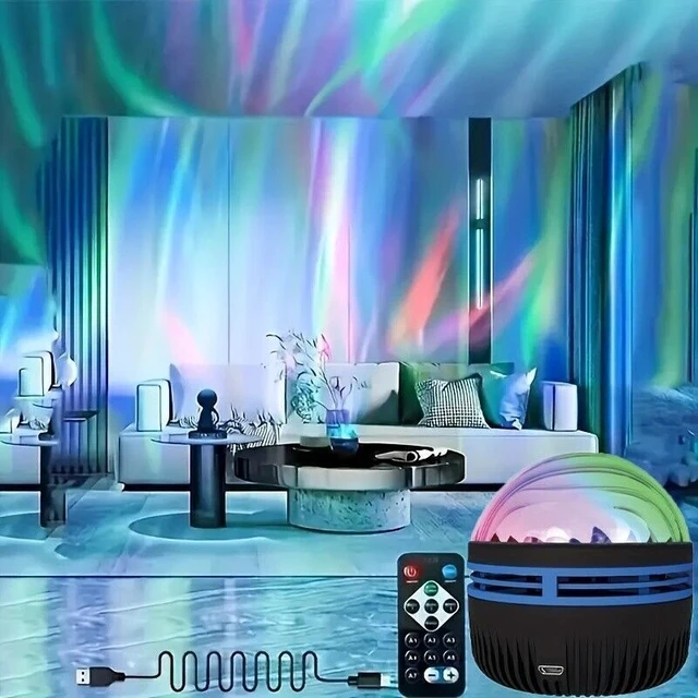 Alt view image 4 of 7 - Star Projector, Northern Galaxy Light Aurora Projector USB Remote Bedroom Decor