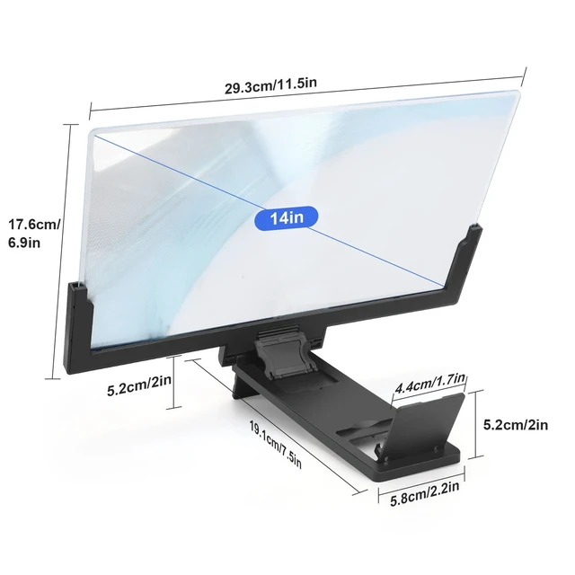 Alt view image 3 of 7 - 14'' 3D Screen Magnifier,HD Mobile Video Movie Smartphone Screen Amplifier Proje