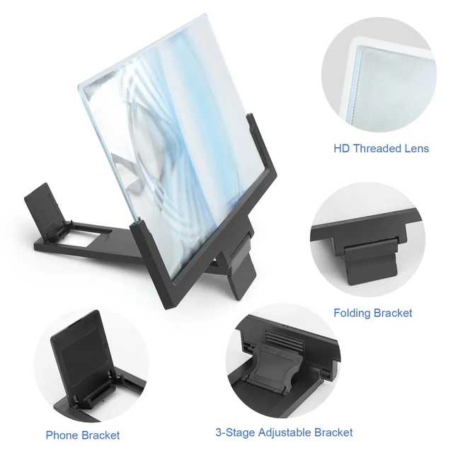Alt view image 4 of 7 - 14'' 3D Screen Magnifier,HD Mobile Video Movie Smartphone Screen Amplifier Proje